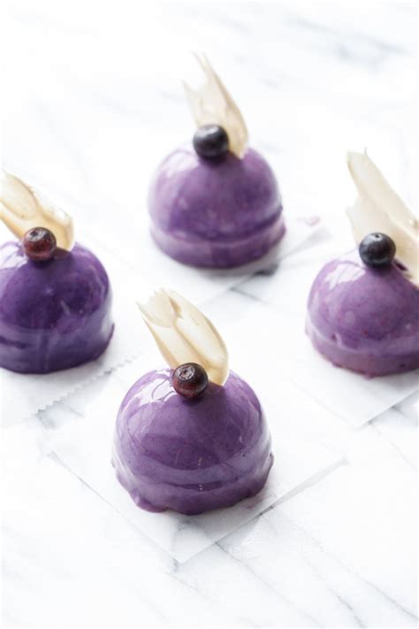 Mini Blueberry Mousse Cakes With Mirror Glaze Love And Olive Oil