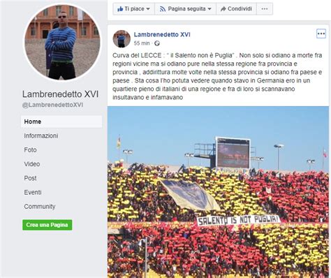 Lambrenedetto Su FB Polemizza Non Solo Si Odiano Tra Regioni Anche