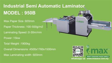 Industrial Semi Automatic Laminator Model 950b I Max Ace