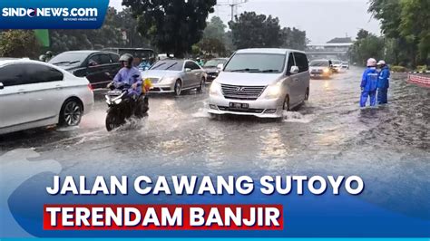 Jalan Cawang Sutoyo Terendam Banjir Usai Hujan Deras Guyur Jakarta