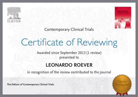 Pdf Certificate Contemporary Clinical Trials