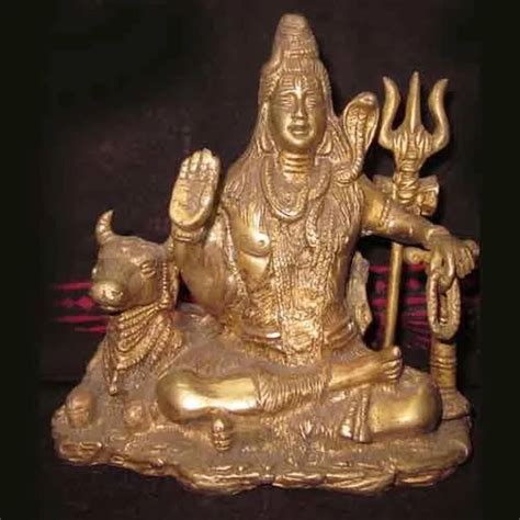 Golden Gold Plated Brass Shiva Statue For Worship At Best Price In