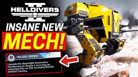 Helldivers 2 NEW MECH Unlock Major Order Dual Autocannon Exo 49 YouTube