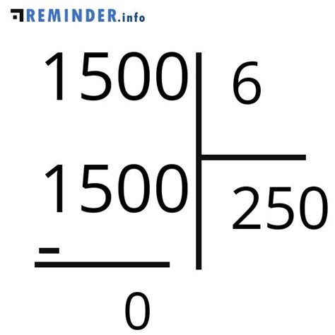 1500 Dividido Por 6 - 1500 Divided By 6 With Remainder