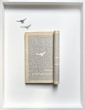 An Open Book In A White Frame With A Paper Airplane Flying Over The