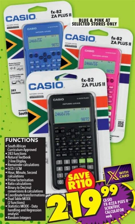 Casio FX 82ZA Plus II Scientific Calculator Offer At Shoprite