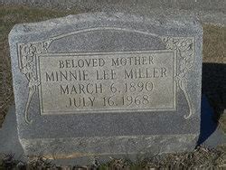 Minnie Lee Miller 1890 1968 Homenaje De Find A Grave