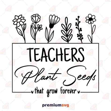 Teachers Plant Seeds That Grow Forever Svg Teacher Svg Premiumsvg