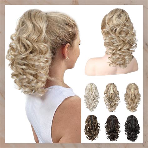 Reecho Ponytail Extension Classic Loose Curly Wavy Claw Clip Pony