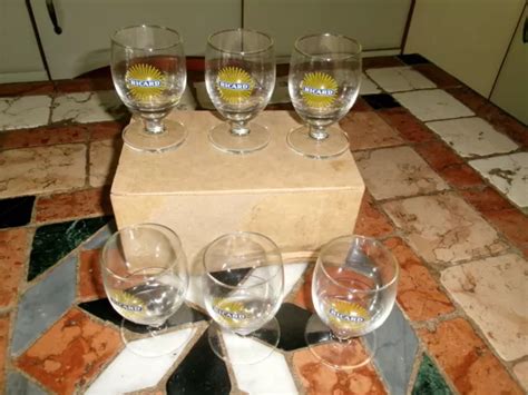 Lot De Ricard Pastis Verre Ballon Avec Trait Dose Design Soleil