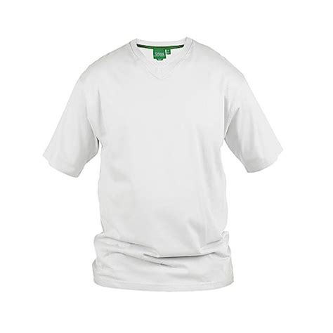 D555 Premium V Neck T Shirt White Bigdude