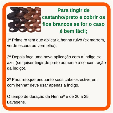 Kit Henna Para Cabelos Castanho E Preto Cobre Fios Brancos Casa Da