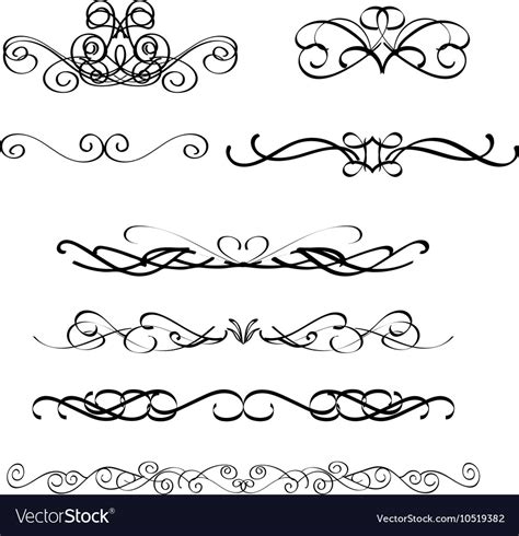 Calligraphic Borders Frames Royalty Free Vector Image