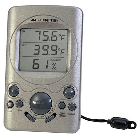 acurite digital indooroutdoor pewter thermometer  lowescom