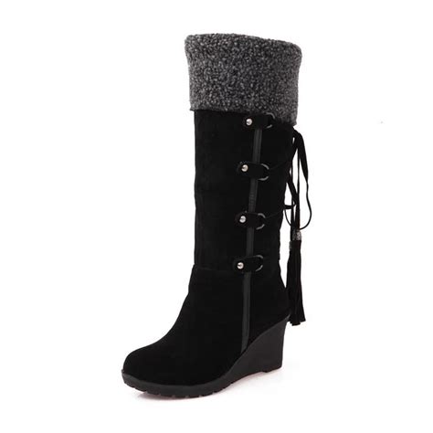 Boots for Women Verugu Low Heel Comfort Winter Boots Women's Knee-High