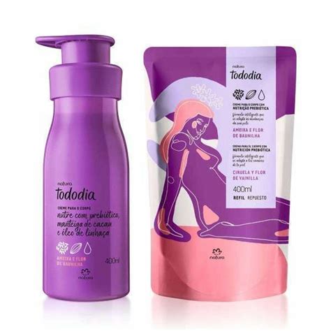 Kit Creme Hidratante Tododia Ameixa E Flor De Baunilha Refil