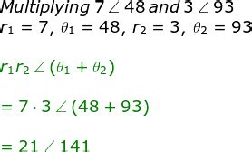 Multiplying Dividing Complex Numbers In Polar Form Study