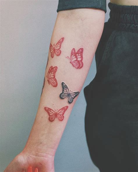 Red Ink Butterfly Tattoo Butterfly Tattoos For Women Red Ink Tattoos