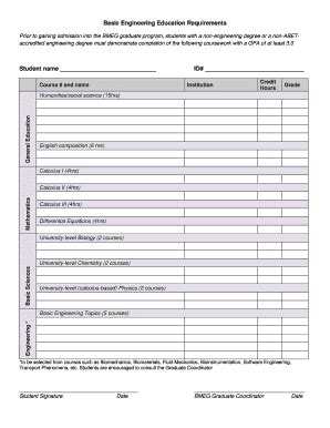 Fillable Online Biomedical Engineering Uark Basic Engineering Education