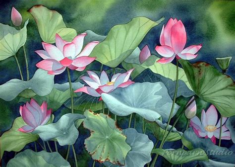 Lotus Flower Watercolor Painting at PaintingValley.com | Explore collection of Lotus Flower ...