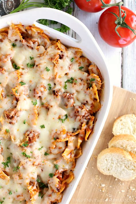 Cheesy Bowtie Pasta And Italian Sausage Bake The Pennywisemama