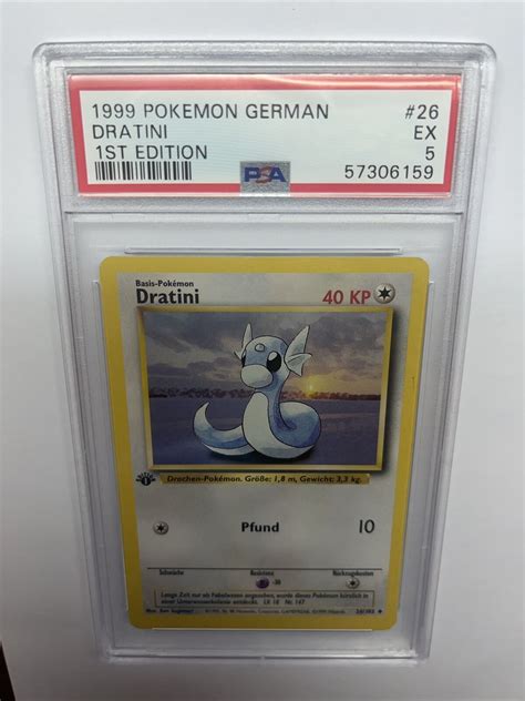 1999 Pokemon Dratini 26 Uncommon 1st First Edition German Base PSA 5