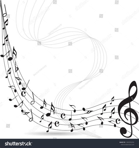 Music Notes Abstract Musical Background Black Stock Vector (Royalty ...