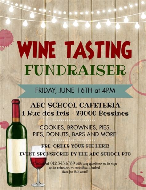 Copy Of Wine Tasting Fundraiser Flyer Postermywall