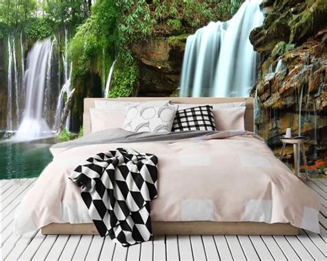 Papel Tapiz 3d Personalizado Mural Cascada Grande Paisaje Hermoso Sala De Estar Dormitorio