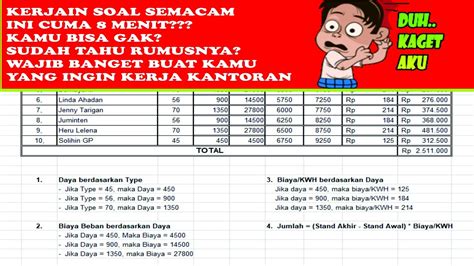 Latihan Soal Praktek Microsoft Excel Dan Pembahasannya Youtube