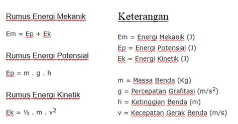 Rumus Menghitung Energi Kinetik Homecare24