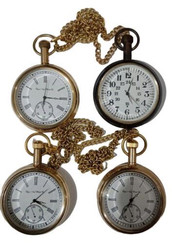 Lot von 4 Uhren Elgin Vintage Taschenuhr Sammlerstück Antik Messing