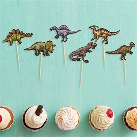 Pcs Cupcake Toppers Roar Cupcake Picks Dino Cake Decorations For