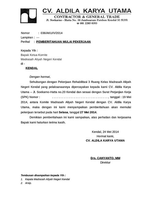 Contoh Surat Pemberitahuan Perubahan Susunan Direksi Goresan Images