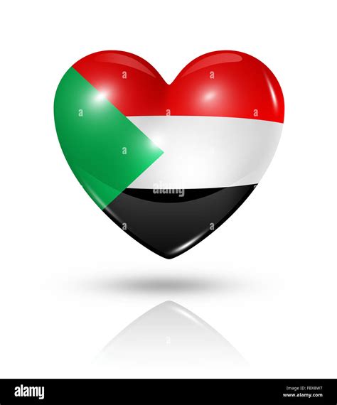 Love Sudan Heart Flag Icon Stock Photo Alamy