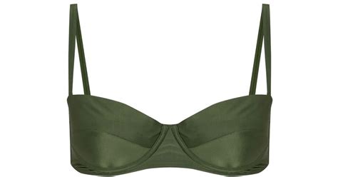 Lenny Niemeyer Bustier Style Bikini Top In Green Lyst