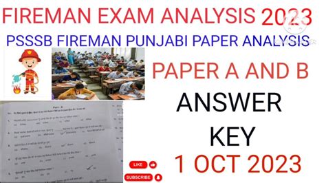 PSSSB Fireman Exam Analysis 2023 Part A And B Answer Key 1 Oct 2023