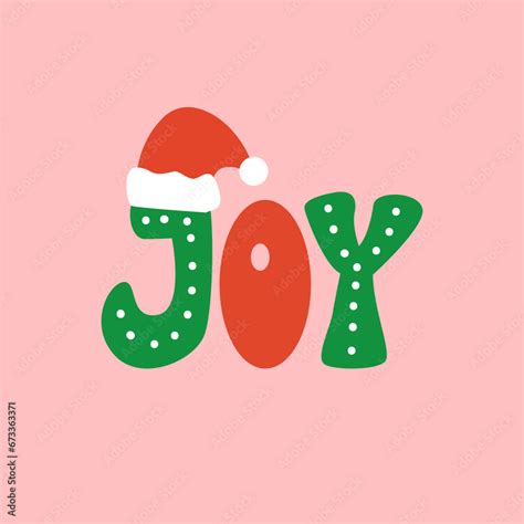 Joy Word Lettering In Retro Groovy Style Vector Flat Illustration With