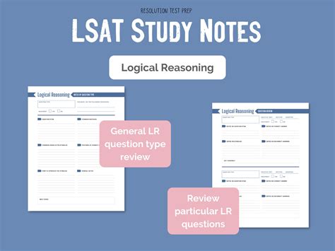 Lsat Study Notes Printable Lsat Review Guide And Study Planner For Pre