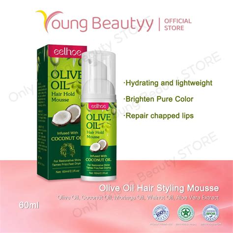 Jual Eelhoe Styling Gel Curly Hair Curl Cream Hair Mousse Hair Styling Tool Fluffy Olive Oil