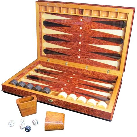 Makah Burl Wood Backgammon Set With Inlay Hillwood