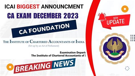 Breaking News Icai Latest Mtp Announcement For Ca Foundation Dec