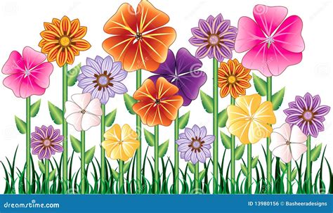 Flower Garden Stock Vector Illustration Of Blossom Vector 13980156