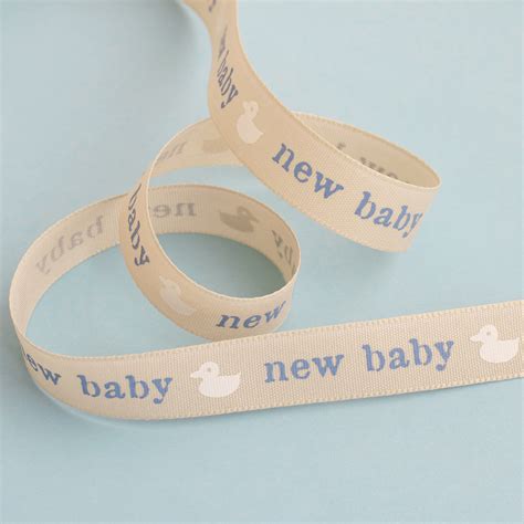 Blue 'New Baby' with Ducks Ribbon ~ 15mm | Artcuts