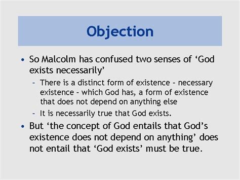 Malcolms Ontological Argument Michael Lacewing