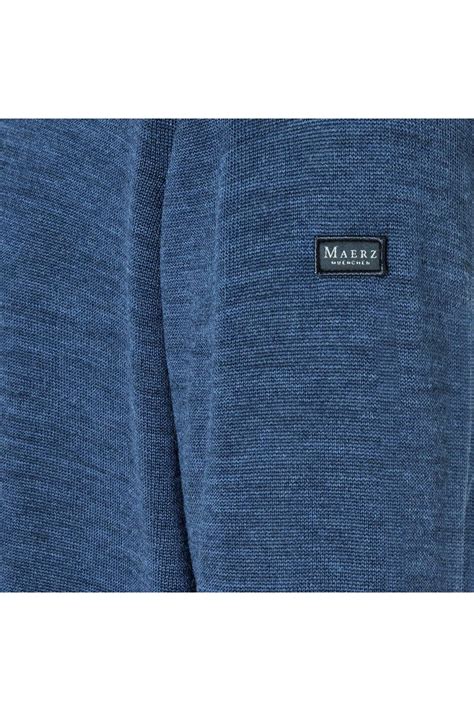 Maerz Superwash Classic Fit Herren Trui Ronde Hals Donkerblauw