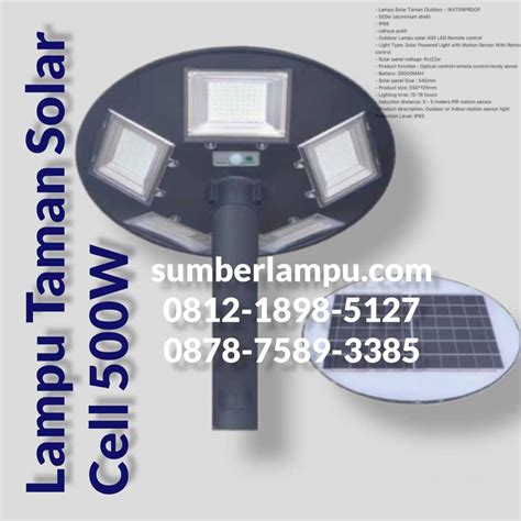 Jual Lampu Taman PEDESTRIAN 500W LED Solar Cell Sumber Lampu