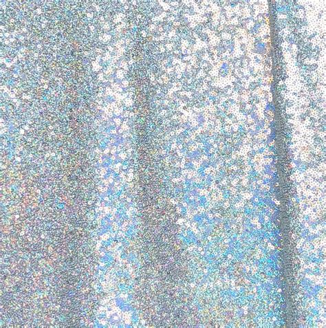 Silver Iridescent Sequin Fabric Silver Hologram Full Sequin Fabric