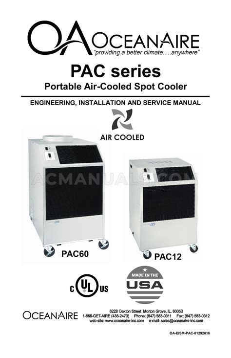 OceanAire PAC3612 Owners Manual