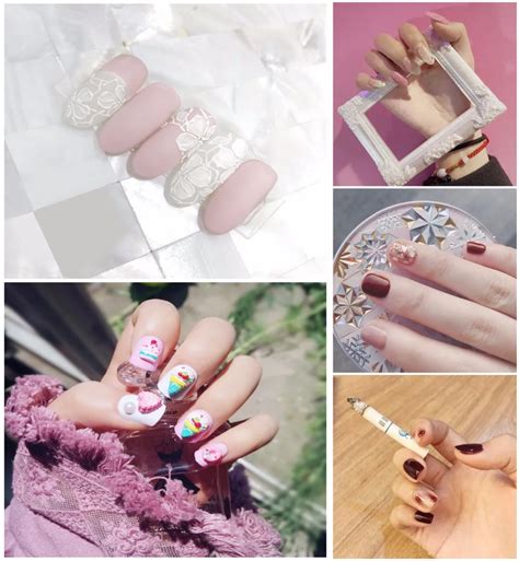 Wholesale Link 10 Sets Pack Beautiful Decorated False Nails French